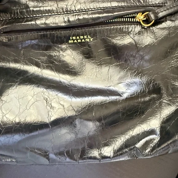 Isabel Marant Croco Shiny Black Crossbody Bag - Picture 8 of 10